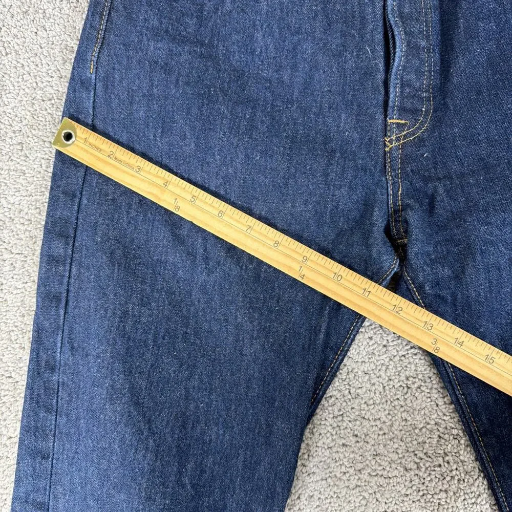 Levis 501 Jeans Men 33x34 Dark Blue Button Fly Denim Straight Leg 00501-0115